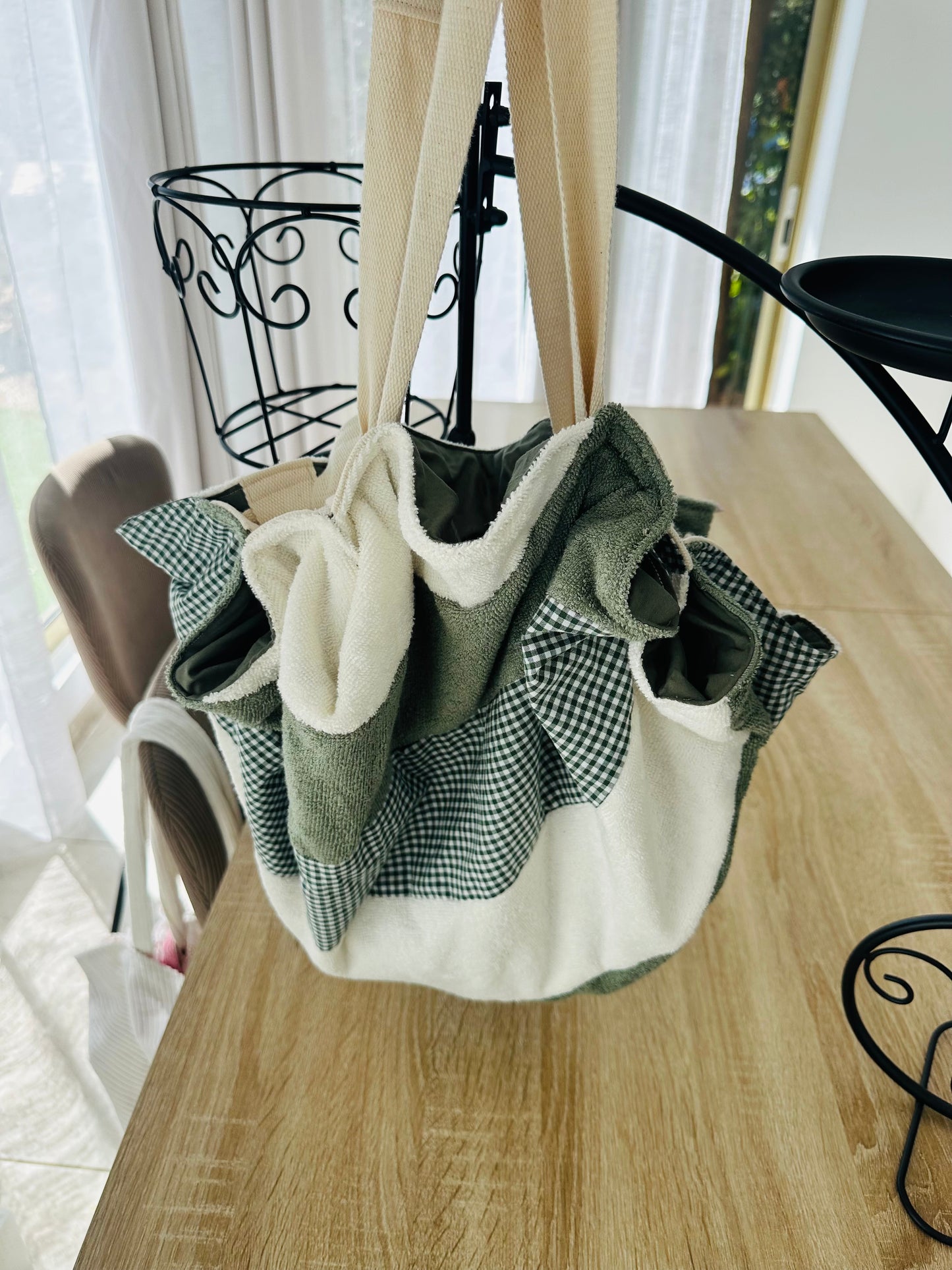 Sac Loompa bicolore vert et écru