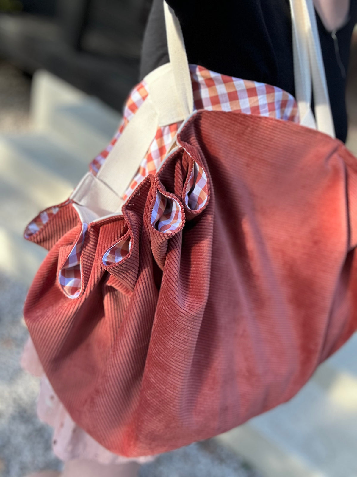 Sac Loompa velours terracota et coton
