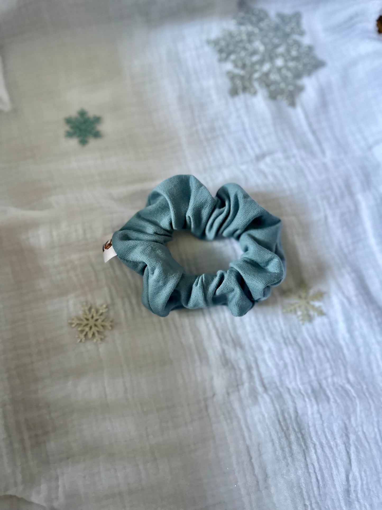 Chouchou en jersey bleu/gris Oeko-Tex