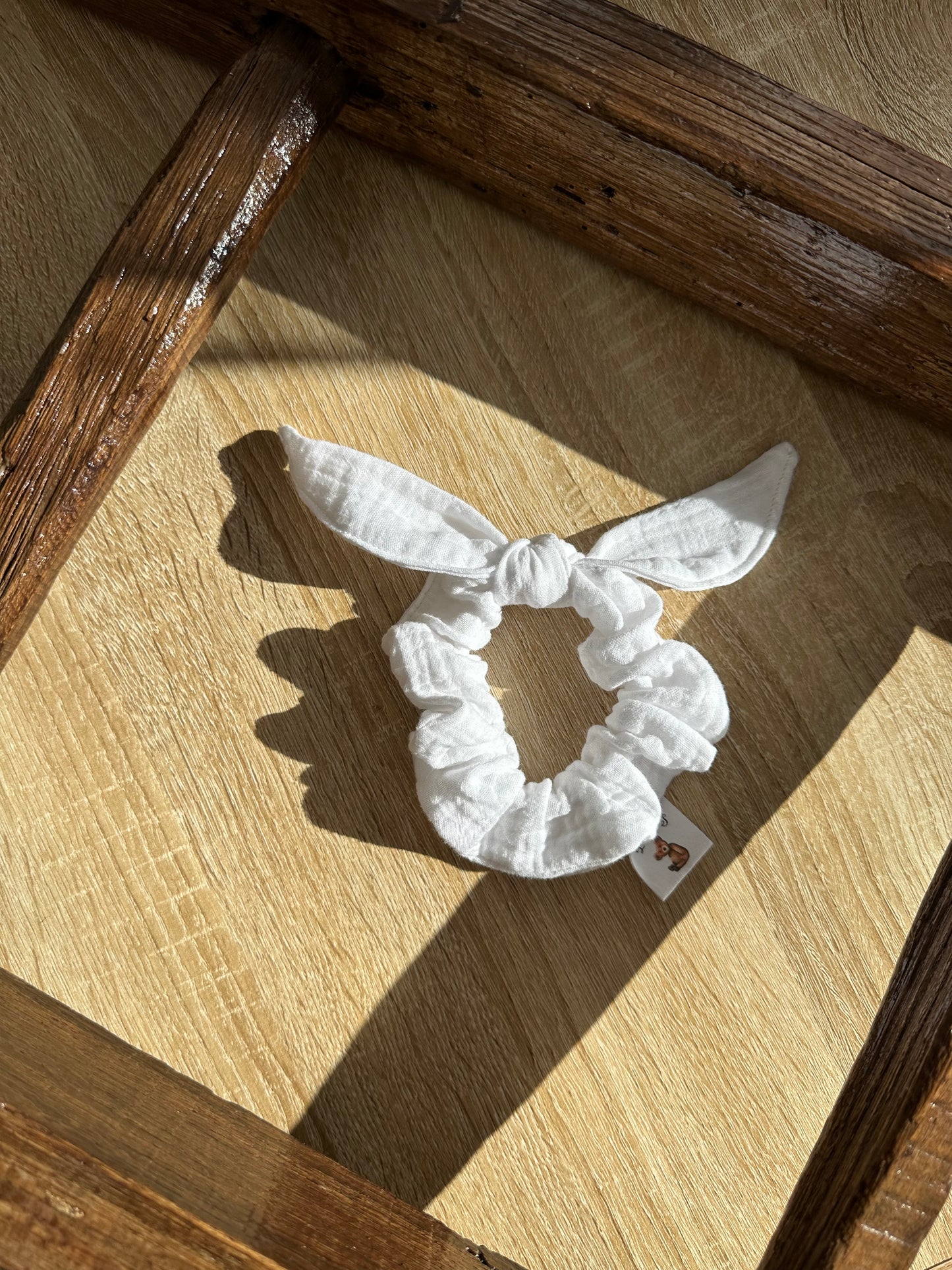 Chouchou Cecile gaze de coton blanc