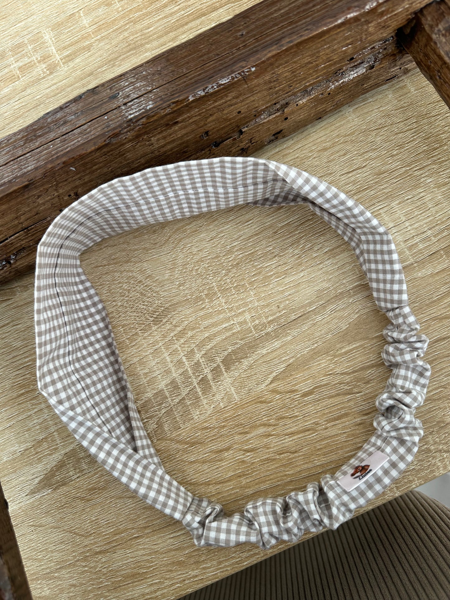 Bandeau à carreau vichy beige