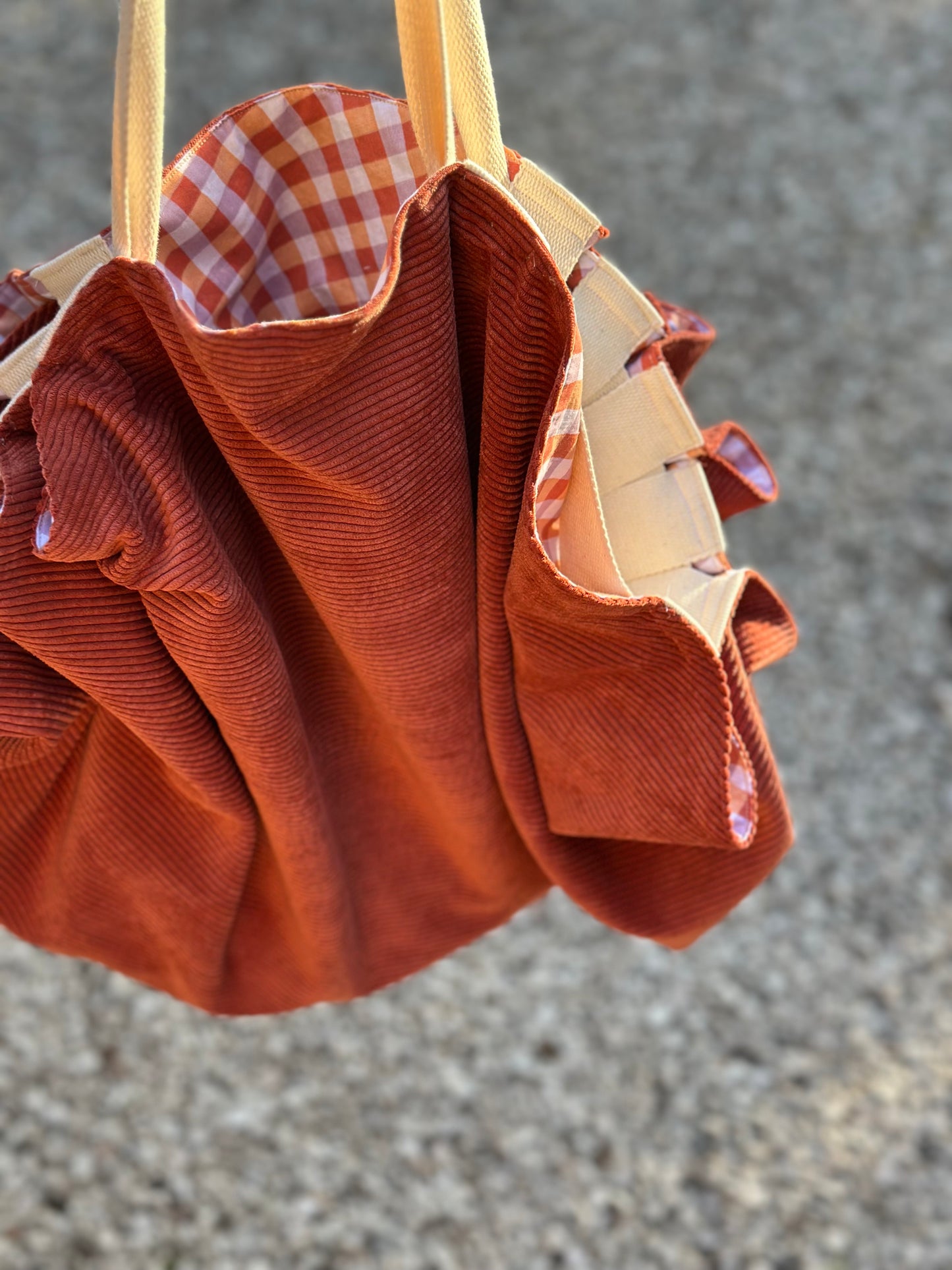Sac Loompa velours terracota et coton