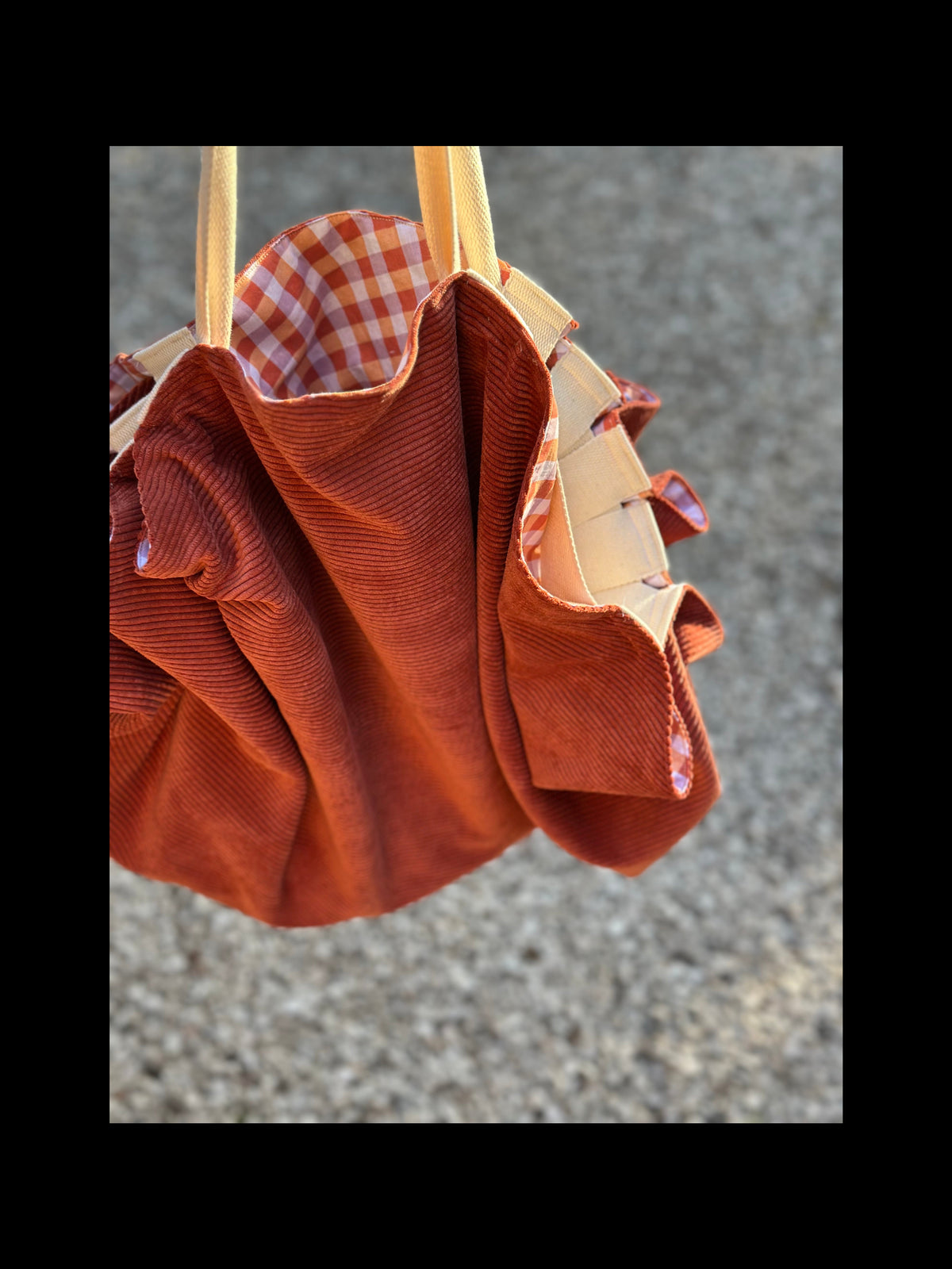Sac Loompa velours terracota et coton