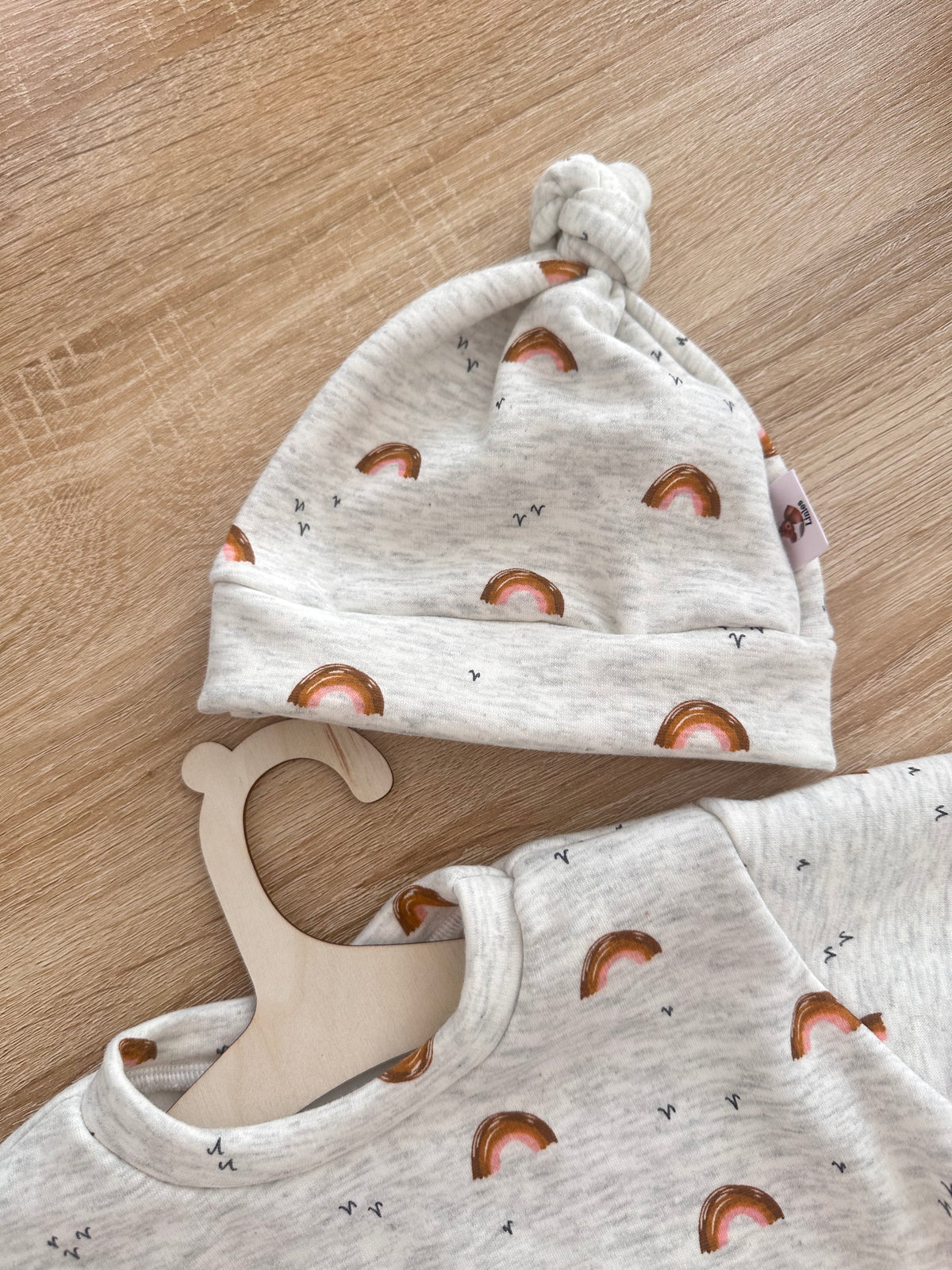 Ensemble pull manche longue + bonnet molletonné 1-3 mois