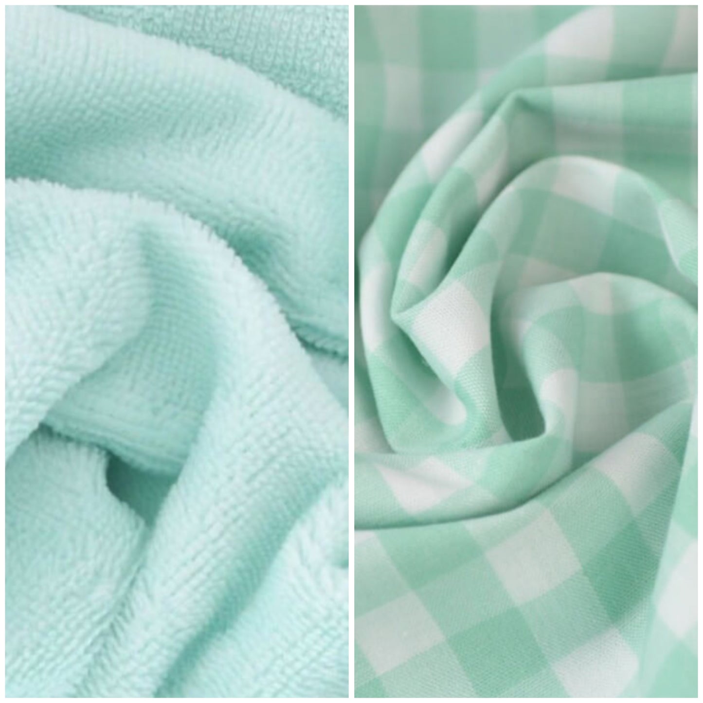 Sac Loompa éponge vert d’eau et Vichy carreau
