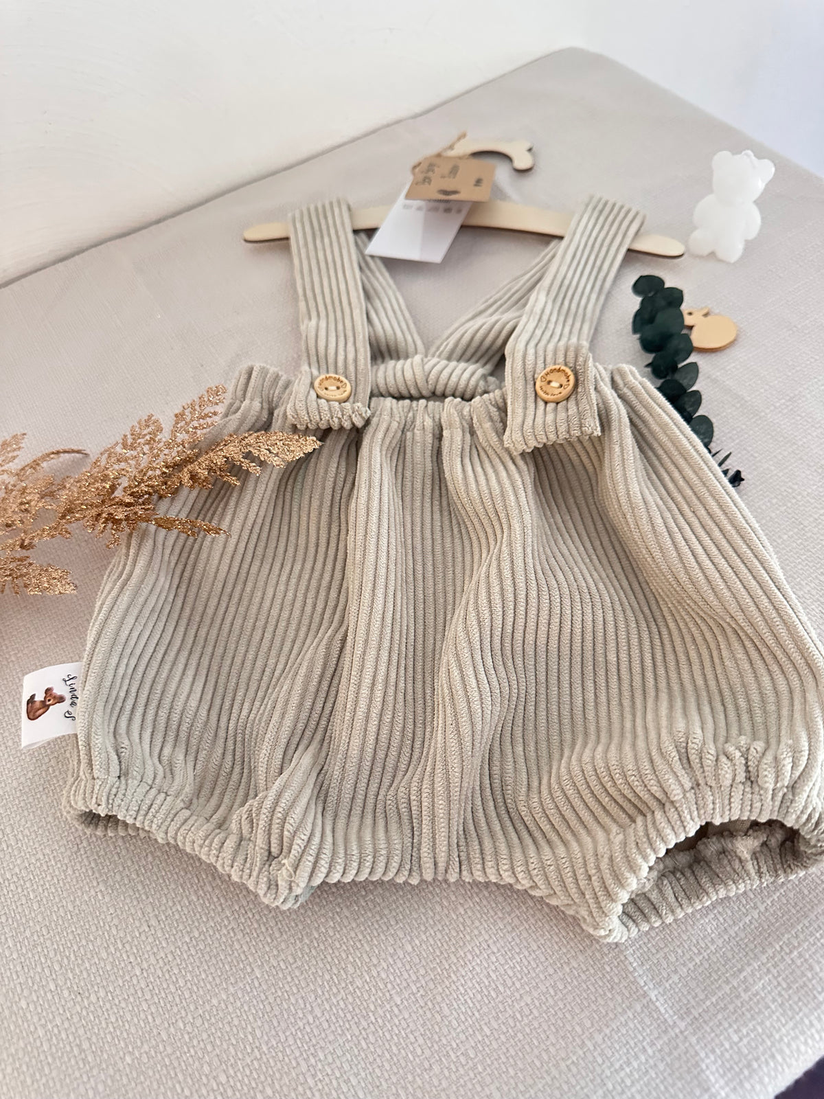 Bloomer en velours beige taille 3-6 mois