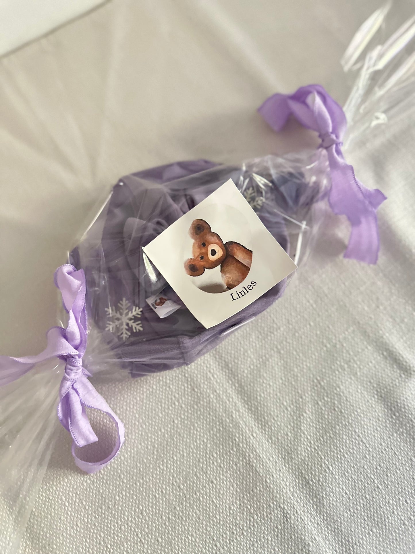 Bonnet douceur lilas uni Oeko-Tex