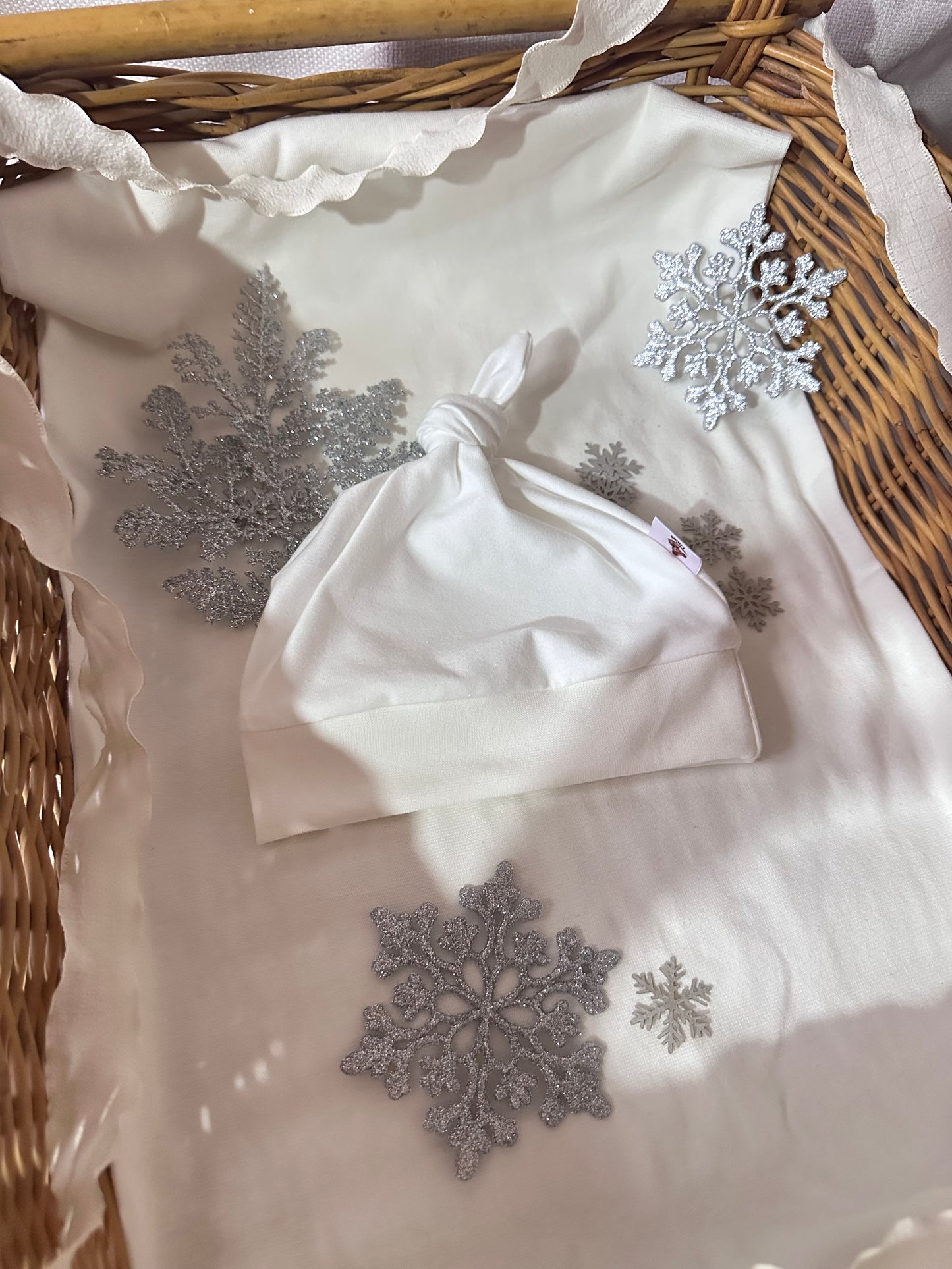 Bonnet bicolore hiver écru & blanc cassé uni Oeko-Tex