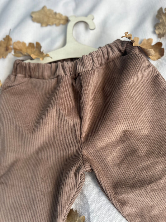 Pantalons en velours marron Oeko-Tex