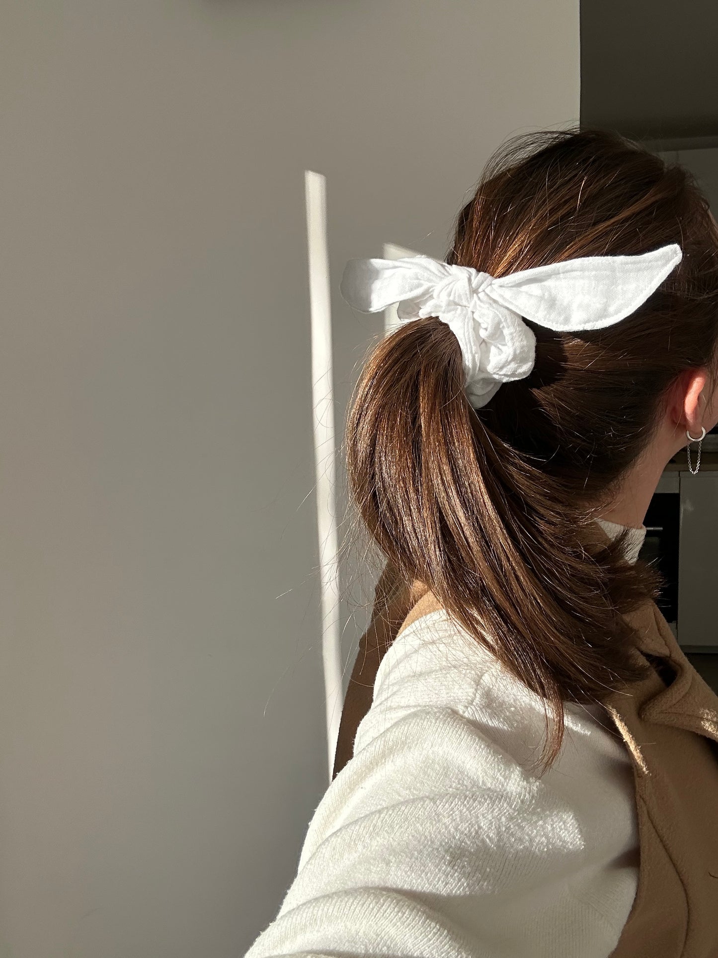 Chouchou Cecile gaze de coton blanc