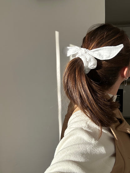 Chouchou Cecile gaze de coton blanc