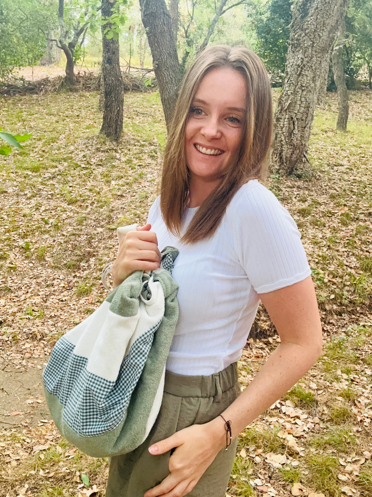 Sac Loompa bicolore vert et écru