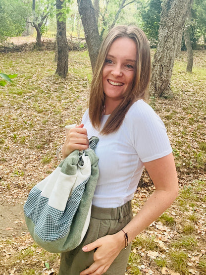 Sac Loompa bicolore vert et écru