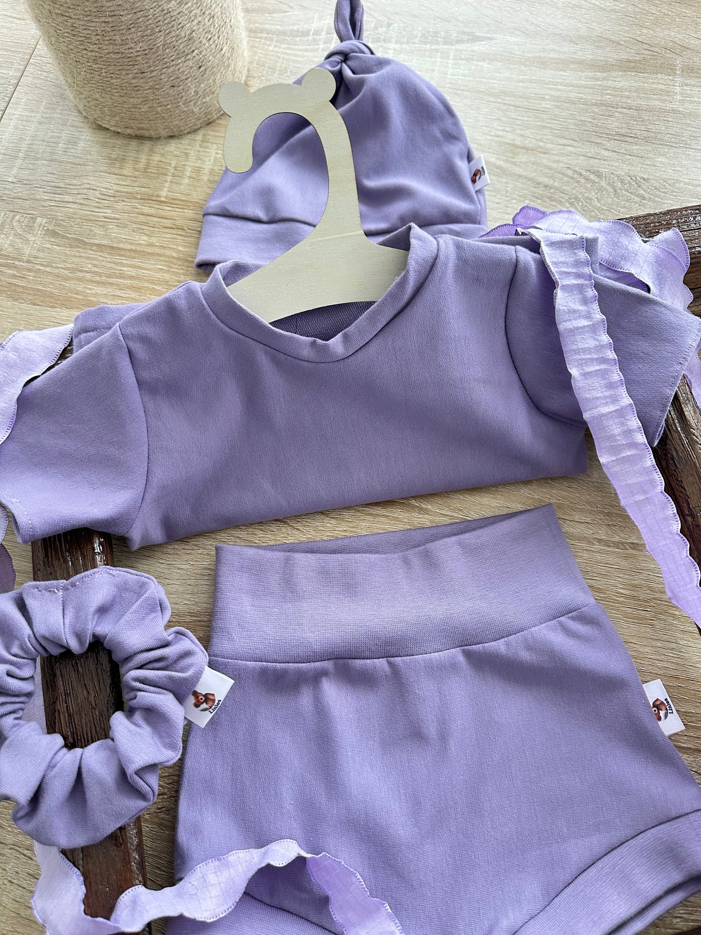 Short couleur lila Oeko-Tex
