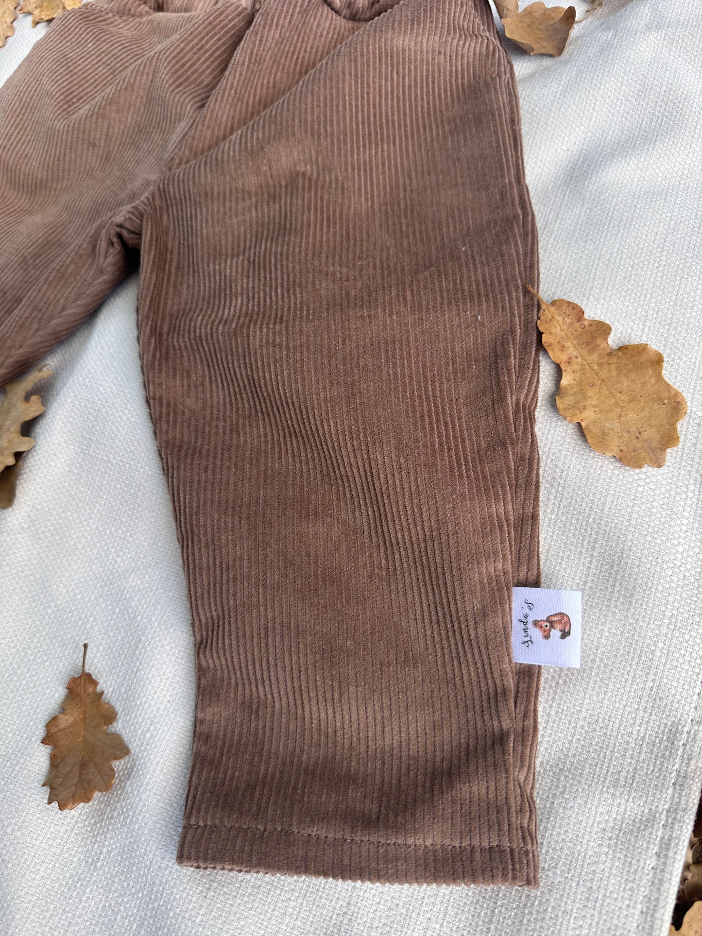 Pantalons en velours marron Oeko-Tex