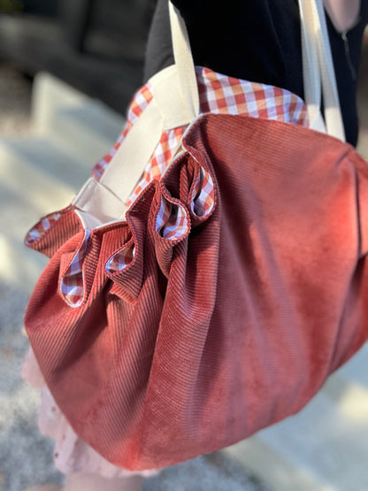 Sac Loompa velours terracota et coton