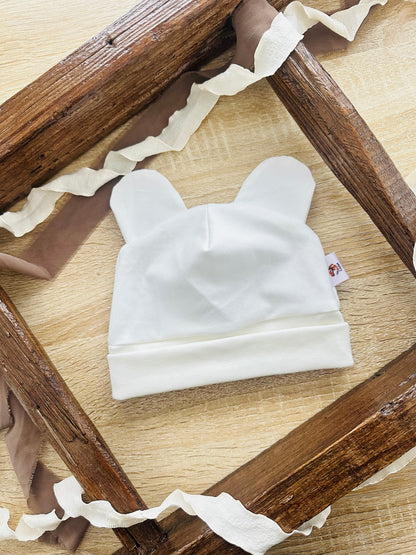 Bonnet ourson écru Oeko-Tex
