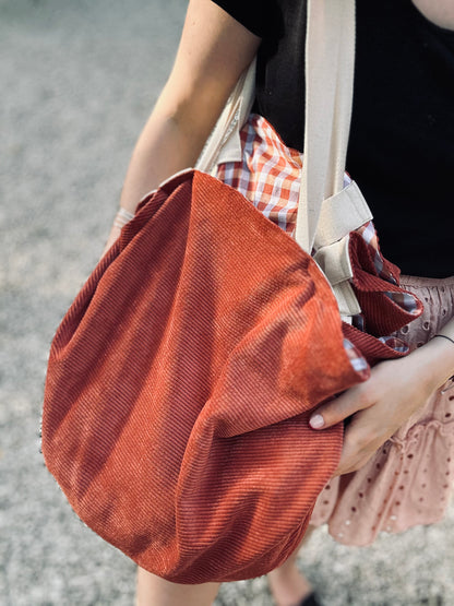 Sac Loompa velours terracota et coton