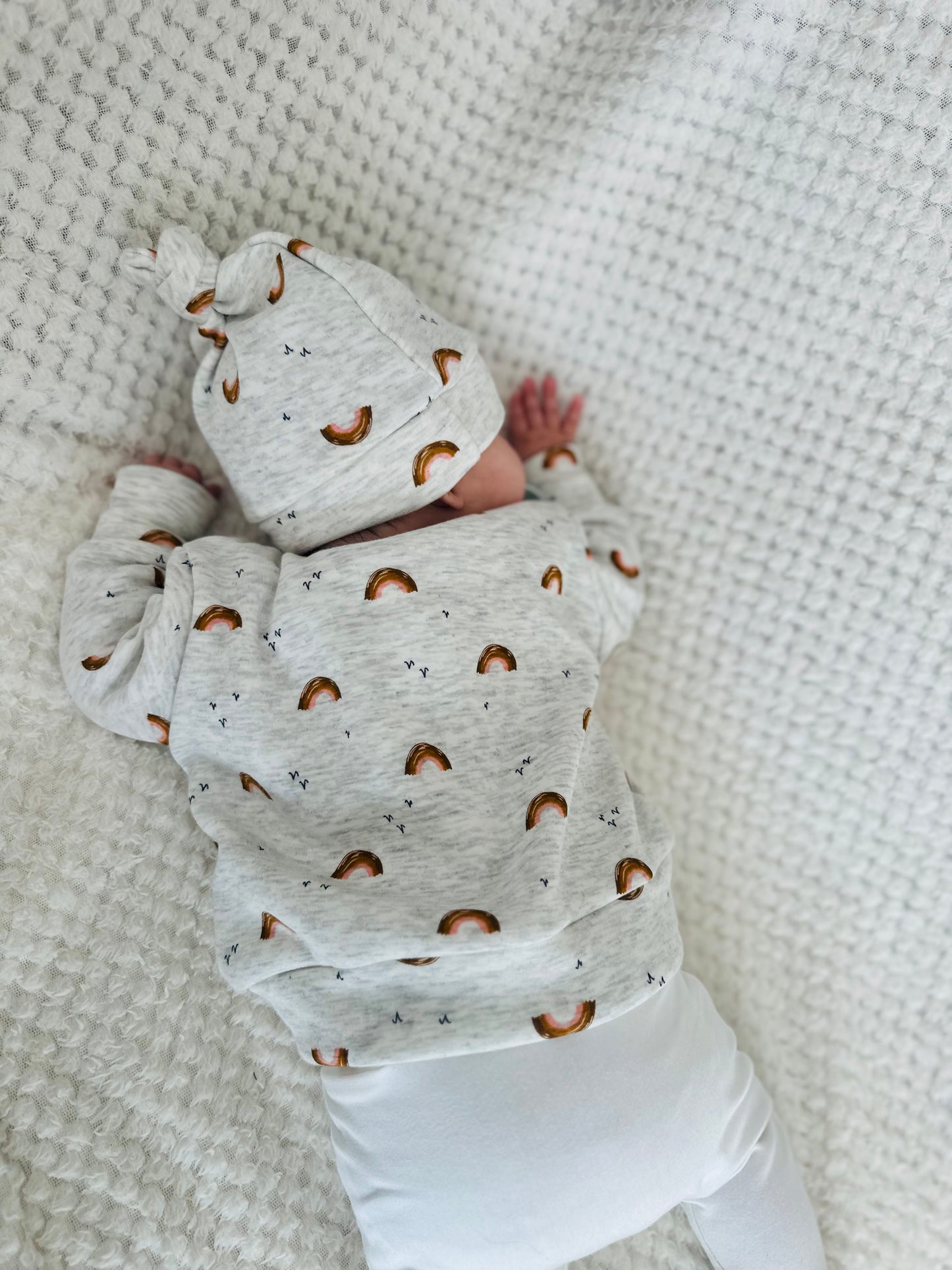 Ensemble pull manche longue + bonnet molletonné 1-3 mois