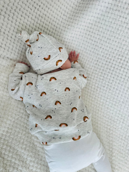 Ensemble pull manche longue + bonnet molletonné 1-3 mois