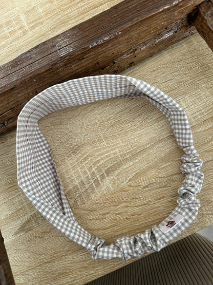 Bandeau à carreau vichy beige