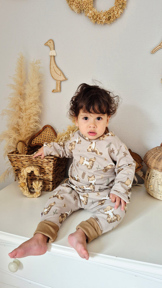 Sarouel en jersey motif renard Oeko-Tex 12 mois