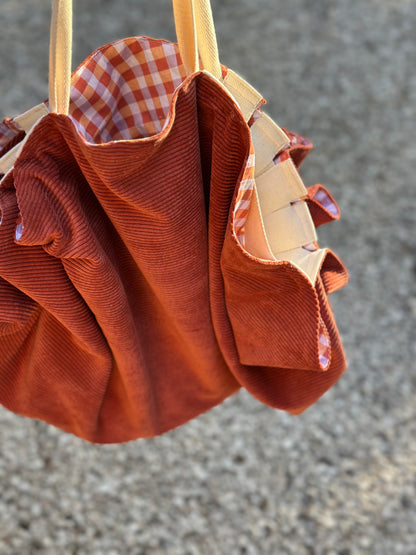 Sac Loompa velours terracota et coton