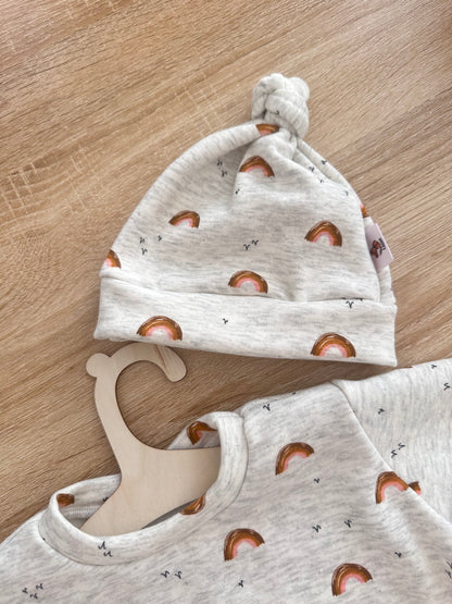 Ensemble pull manche longue + bonnet molletonné 1-3 mois