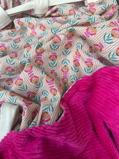 Sac Loompa velours rose et coton