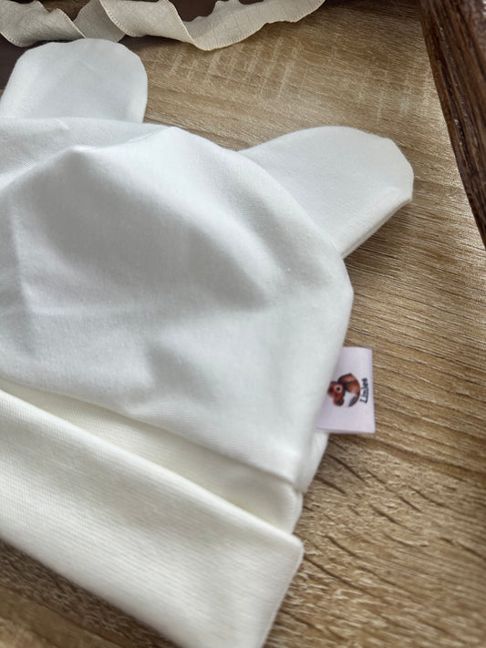 Bonnet ourson écru Oeko-Tex