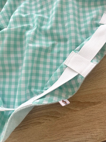 Sac Loompa éponge vert d’eau et Vichy carreau