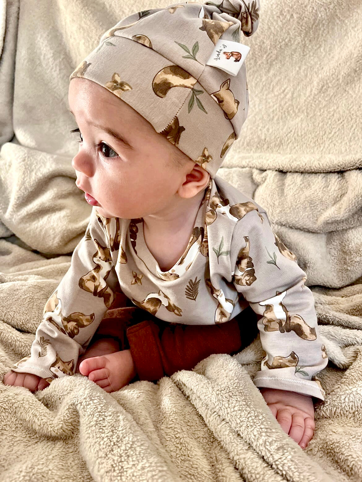 Bonnet à motif renard Oeko-tex