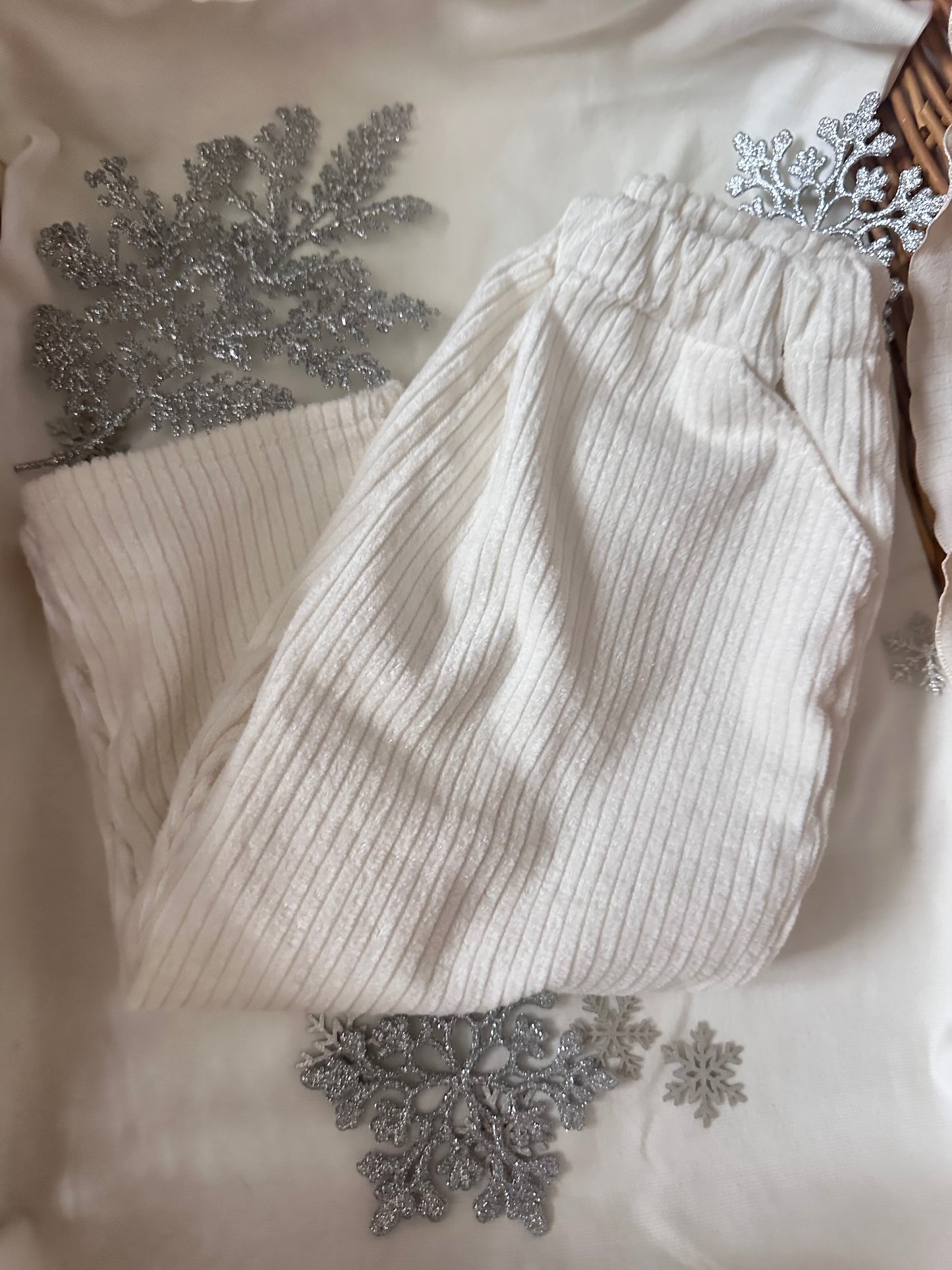 Pantalons en velours écru Oeko-Tex