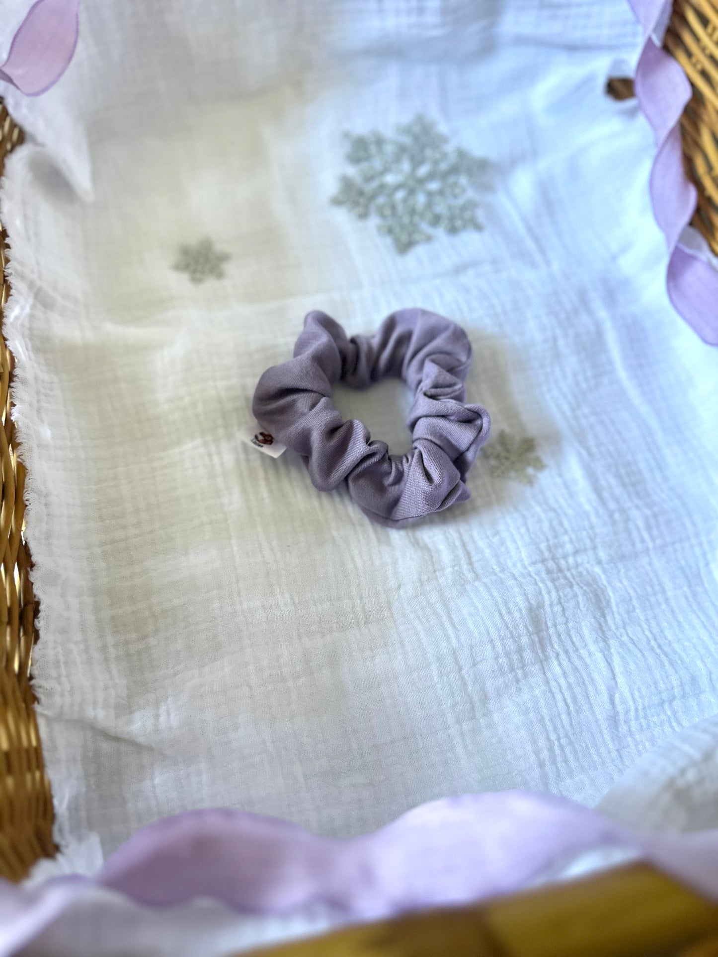 Chouchou en jersey lilas Oeko-Tex