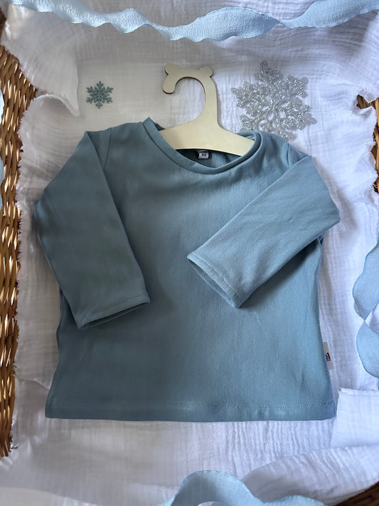 T-Shirt manches longues bleu gris Oeko-Tex