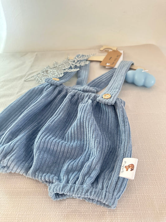 Bloomer en velours bleu taille 3- 6 mois