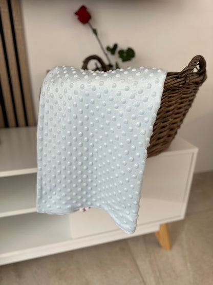Couverture bébé en minky bleu
