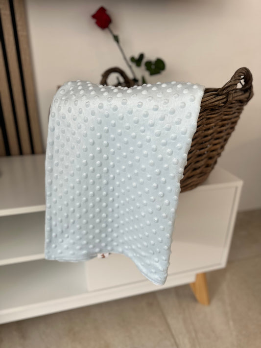 Couverture bébé en minky bleu