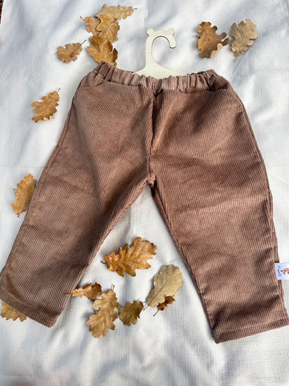 Pantalons en velours marron Oeko-Tex