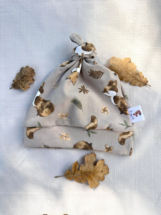 Bonnet à motif renard Oeko-tex