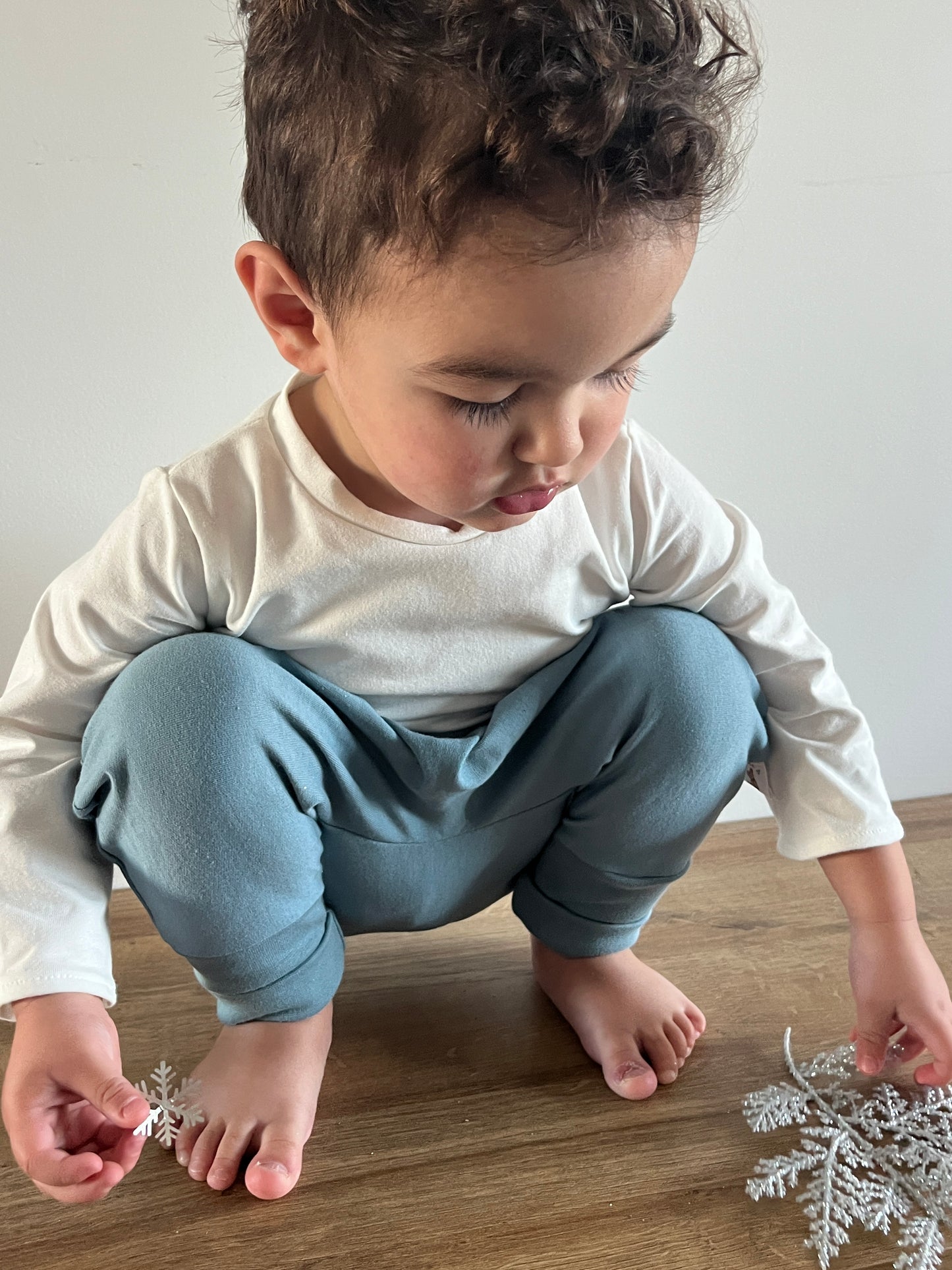 Sarouel couleur bleu/gris Oeko-Tex