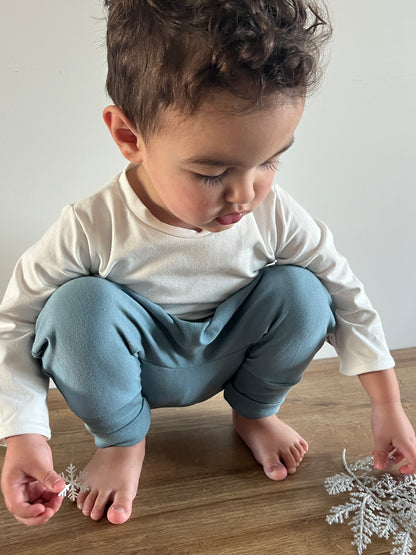 Sarouel couleur bleu/gris Oeko-Tex