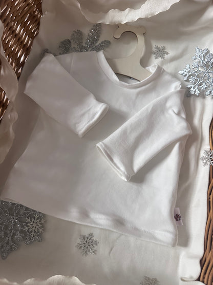 T-Shirt manches longues blanc cassé Oeko-Tex