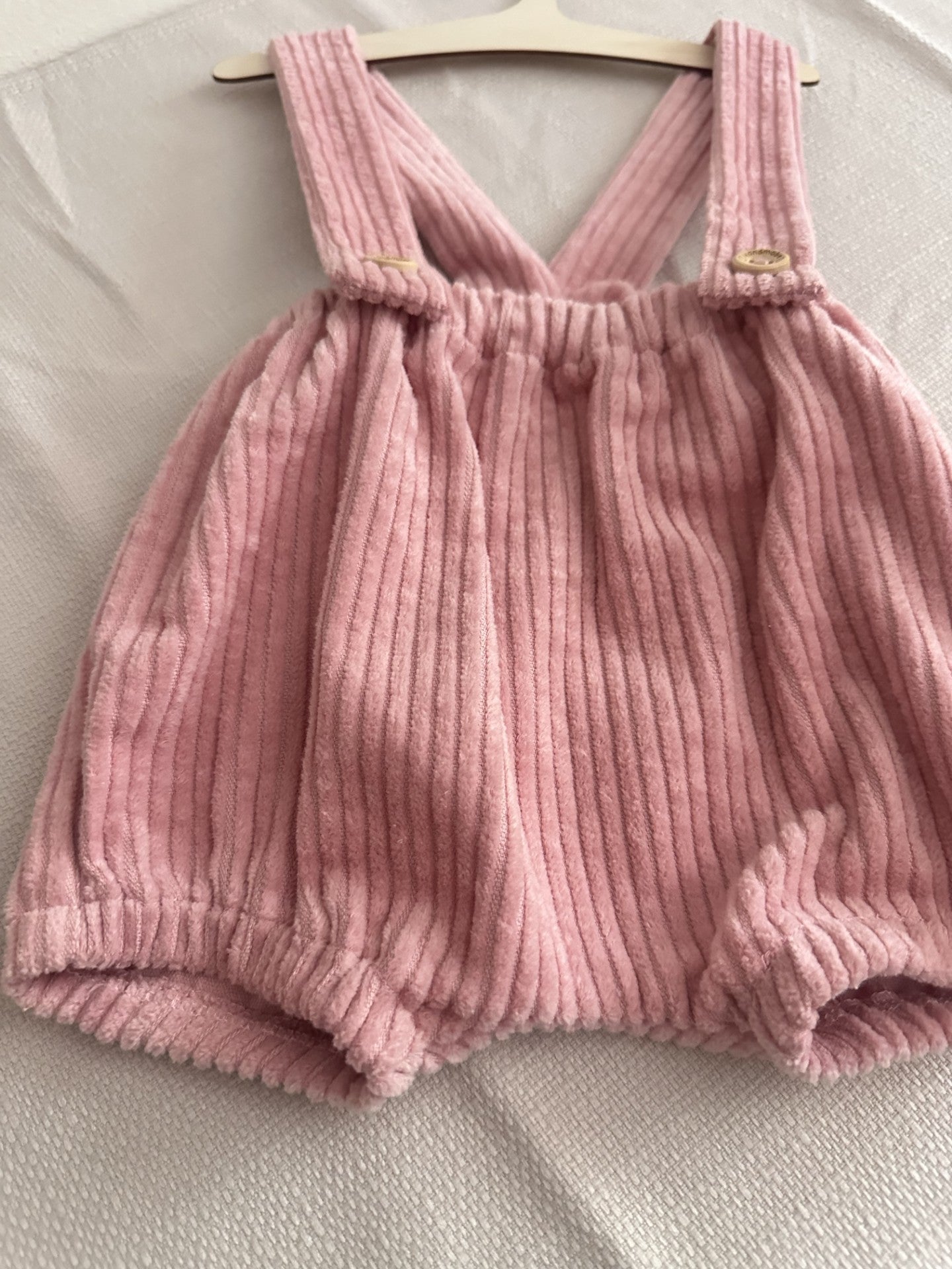 Bloomer en velours rose  taille 3-6 mois