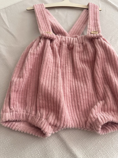 Bloomer en velours rose  taille 3-6 mois