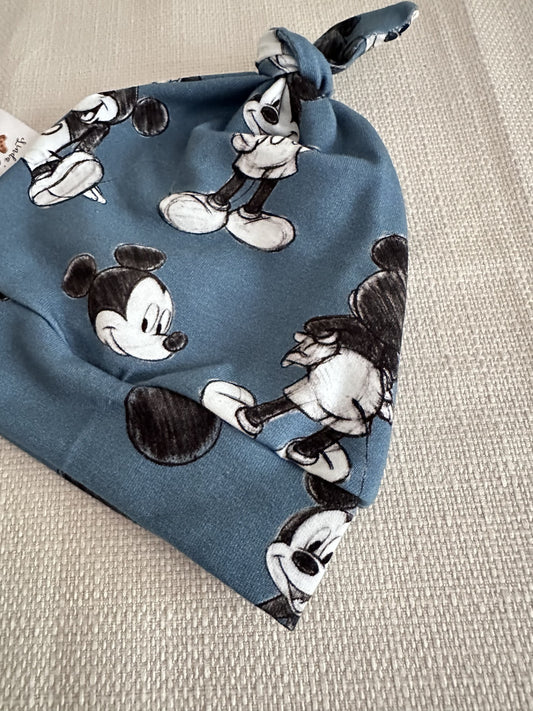 Bonnet bleu à motif mickey Oeko-tex 1-3 mois