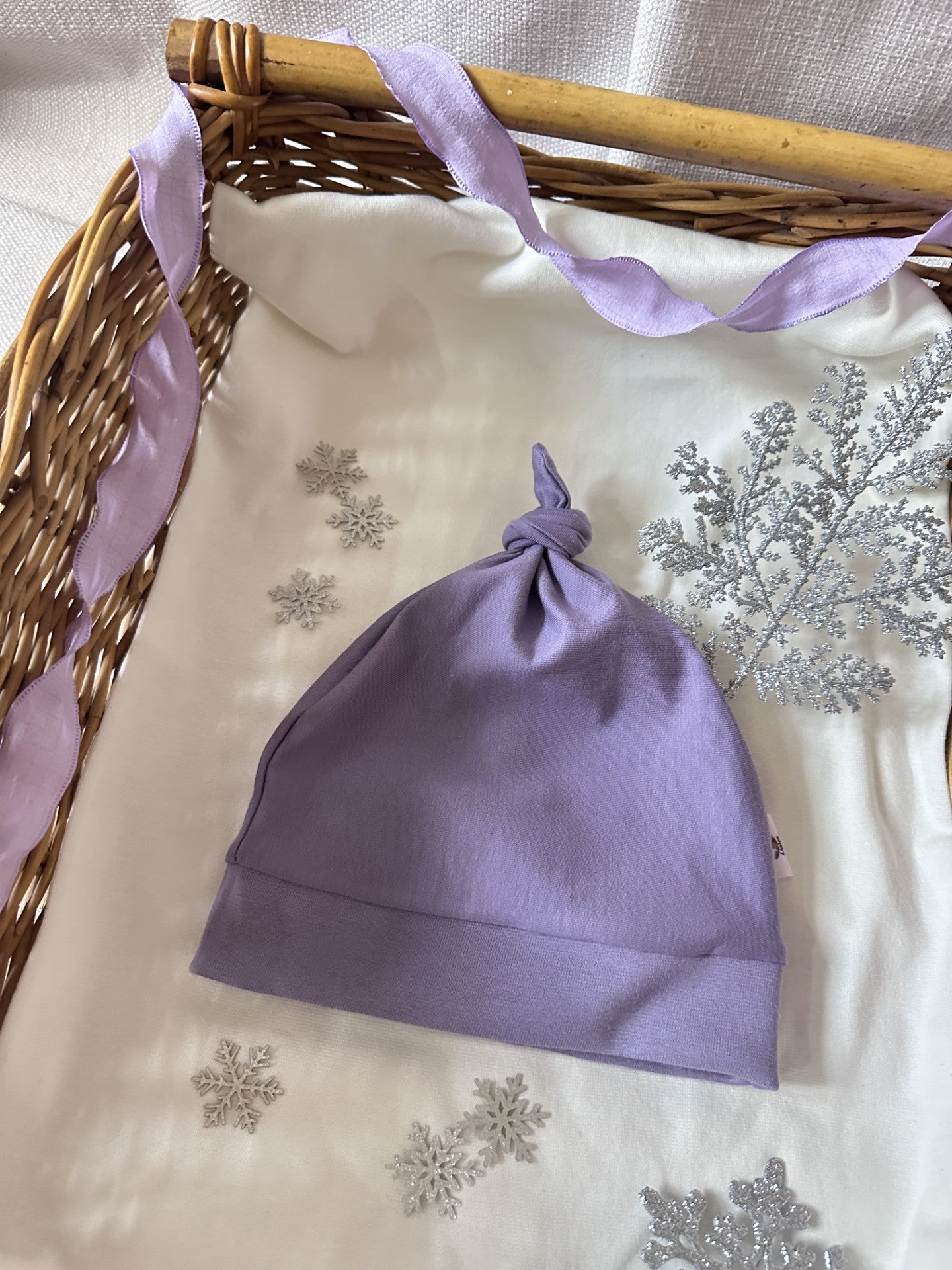 Bonnet douceur hiver lilas uni Oeko-Tex
