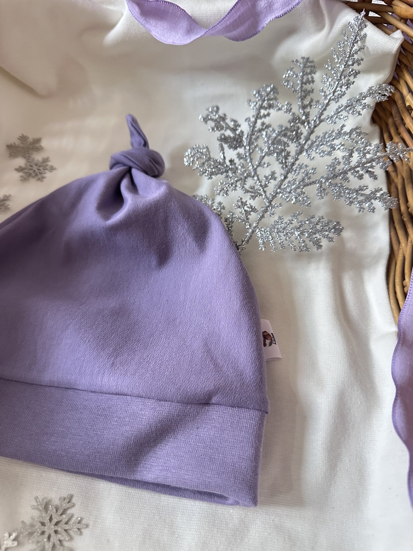 Bonnet douceur hiver lilas uni Oeko-Tex